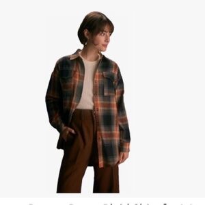 RIHOAS Orange and Blue Lightweight Shirt Jacket NWT size small